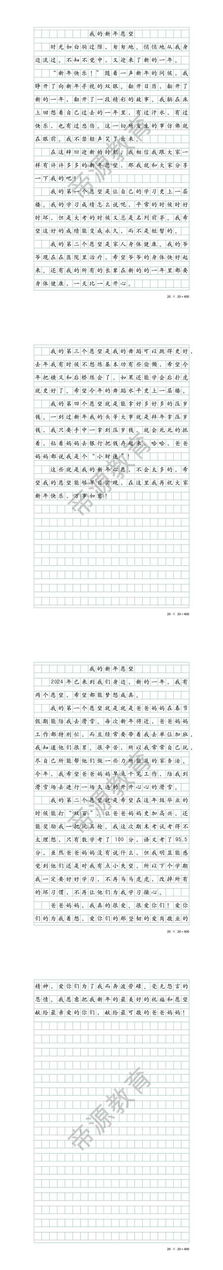 小学寒假作业范文【我的新年愿望】2篇