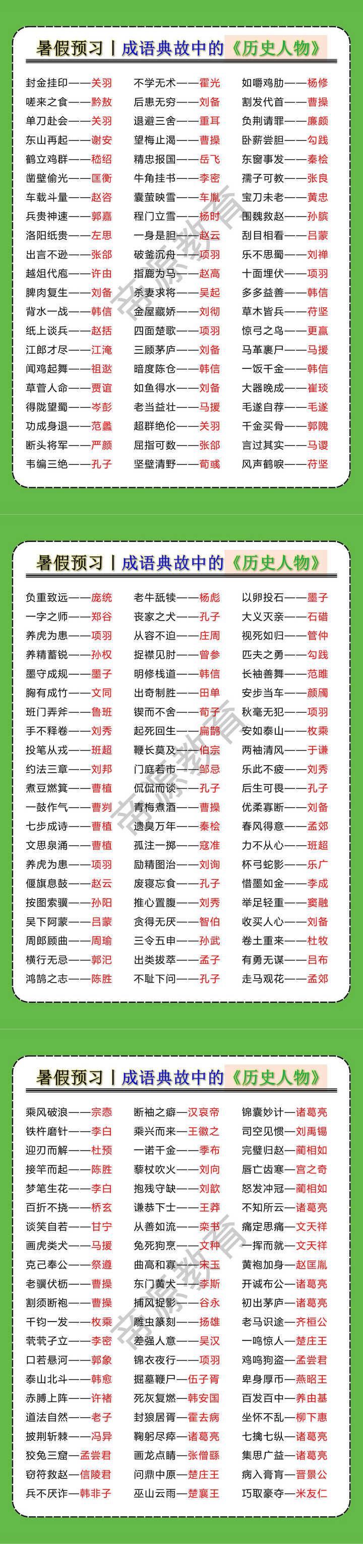 成语典故中的《历史人物》