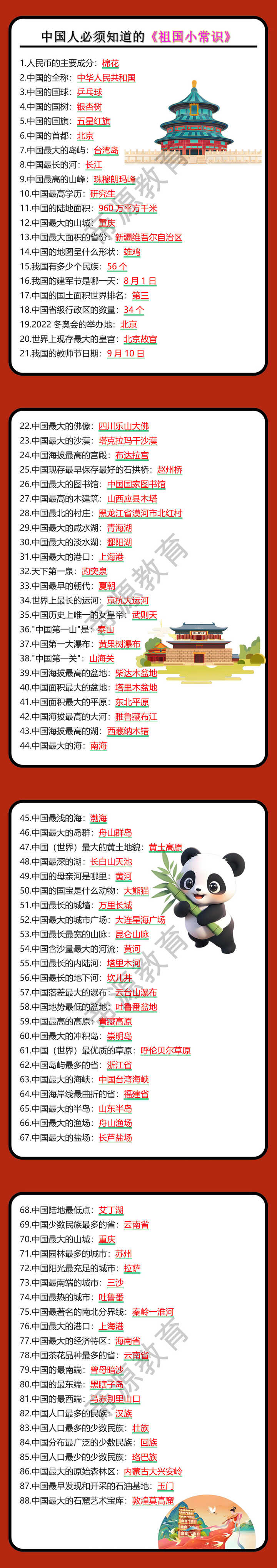 中国人必须知道的《祖国小常识》