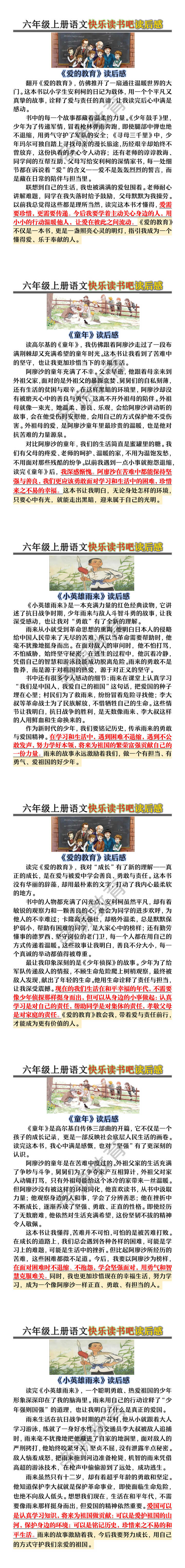 六年级上册语文快乐读书吧读后感