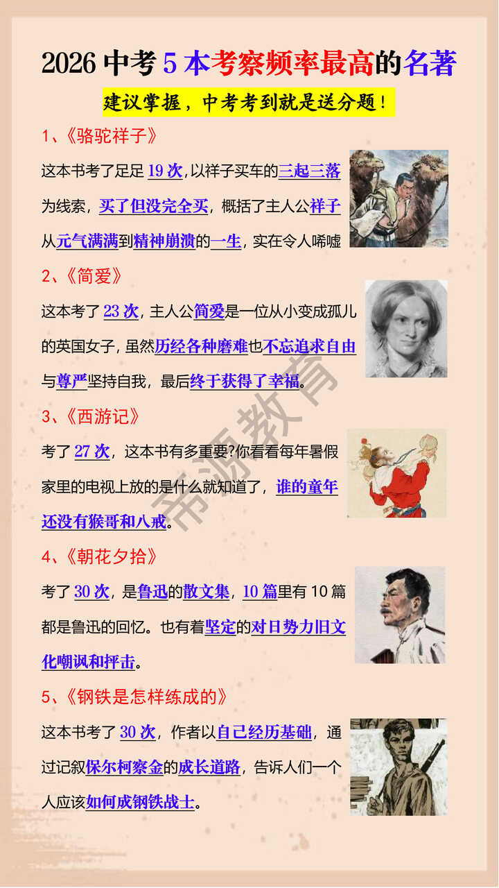 2026中考5本考察频率最高的名著