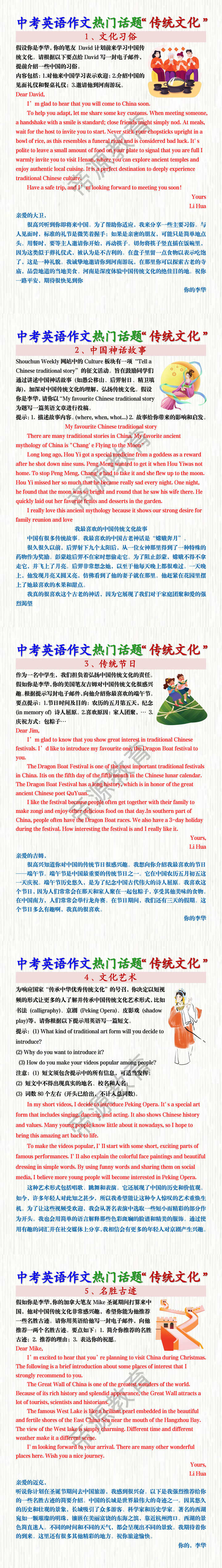 中考英语作文热门话题“传统文化”