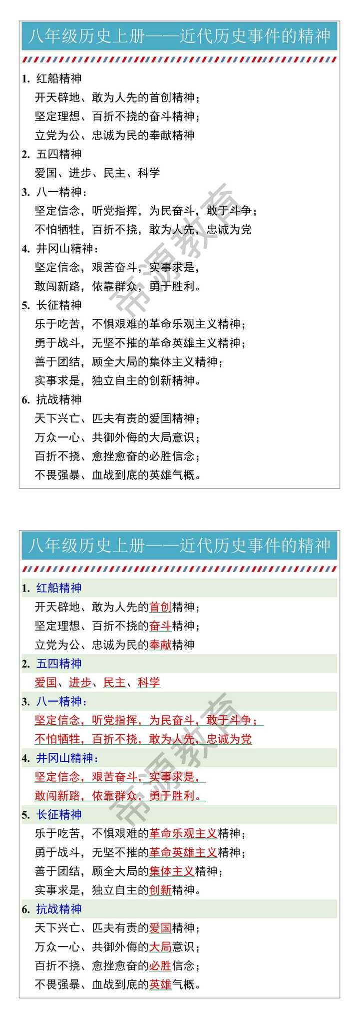 八年级历史上册——近代历史事件的精神