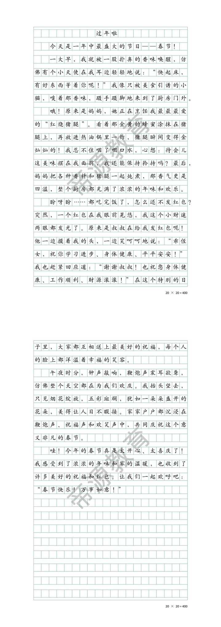 《过年啦》小学生春节作文范文