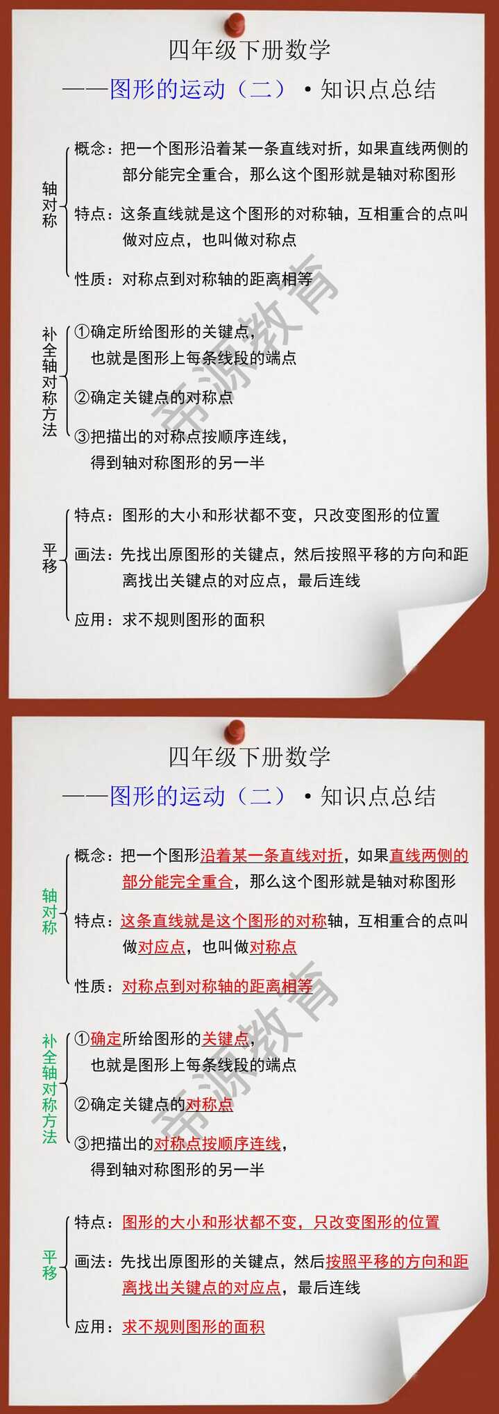 四年级下册数学图形的运动（二）知识点总结