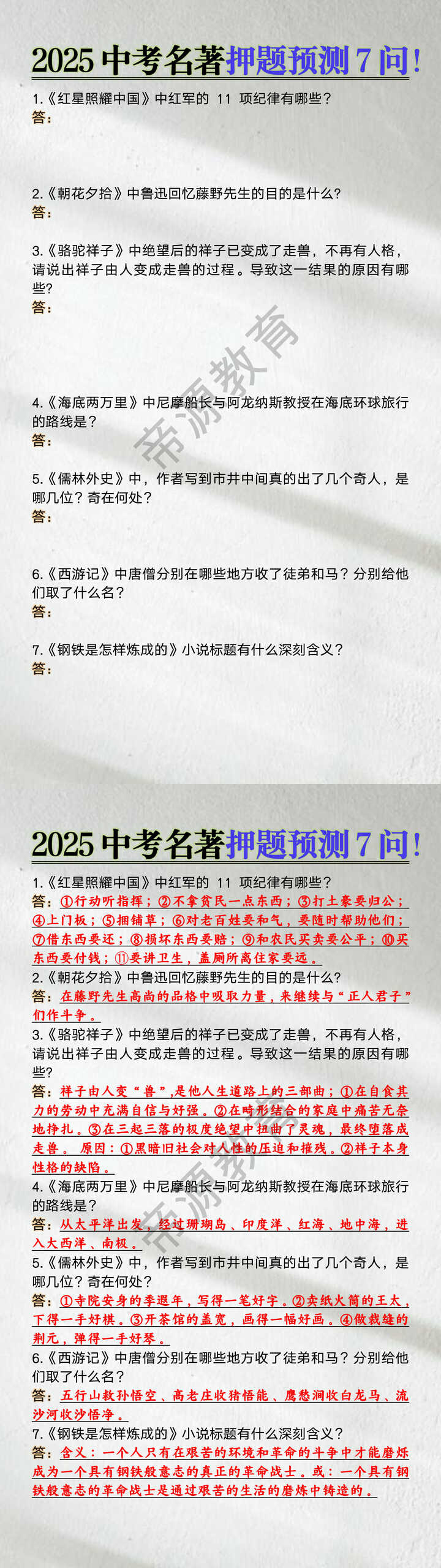 2025中考名著押题预测7问
