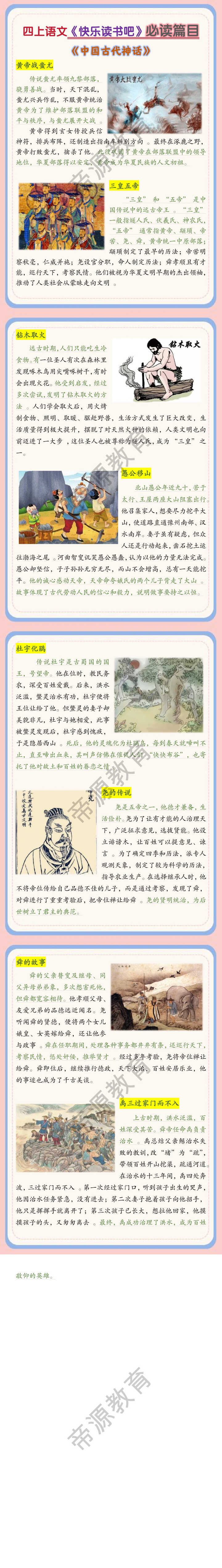 四上语文《快乐读书吧》必读篇目