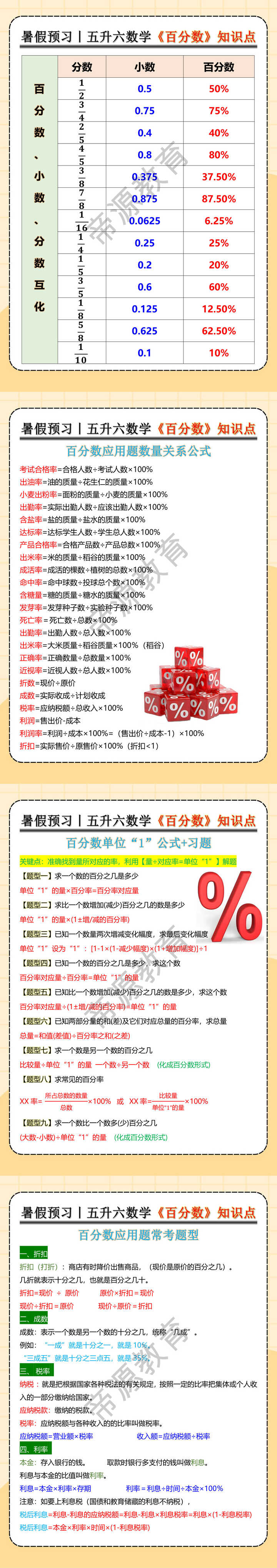 五升六数学《百分数》知识点