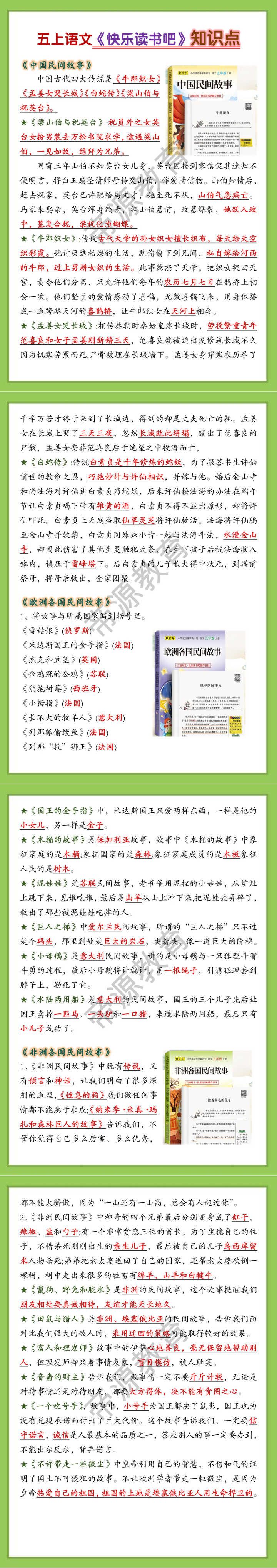 五上语文《快乐读书吧》知识点