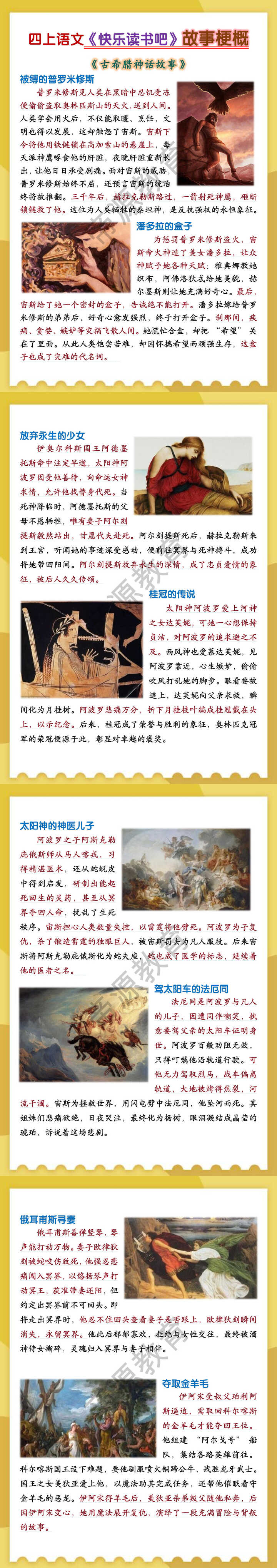 四上语文《快乐读书吧》故事梗概
