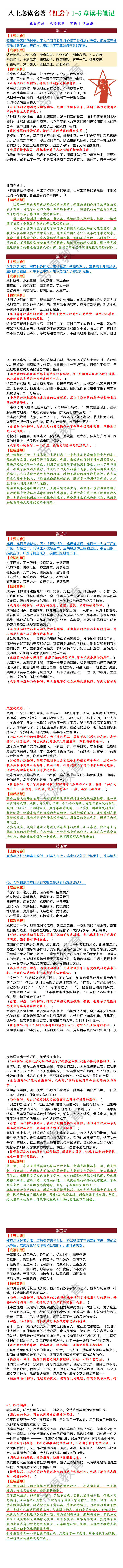 八年级上册必读名著《红岩》1-5章读书笔记