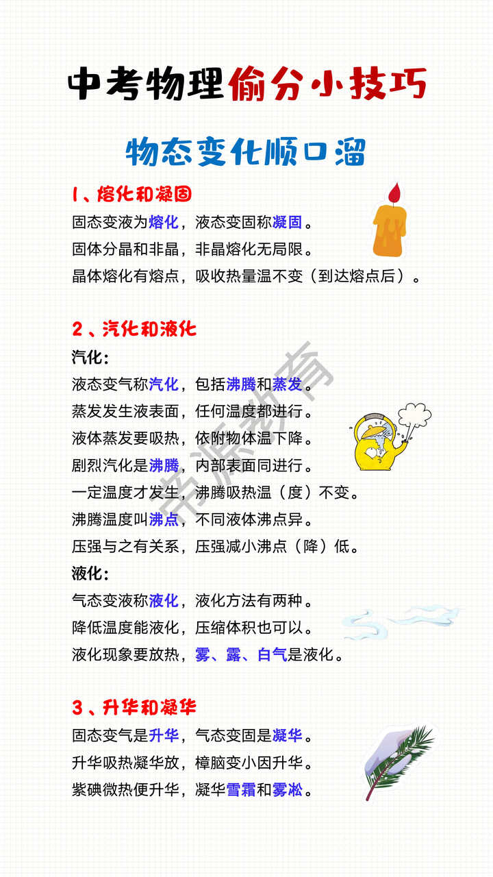 中考物理物态变化顺口溜