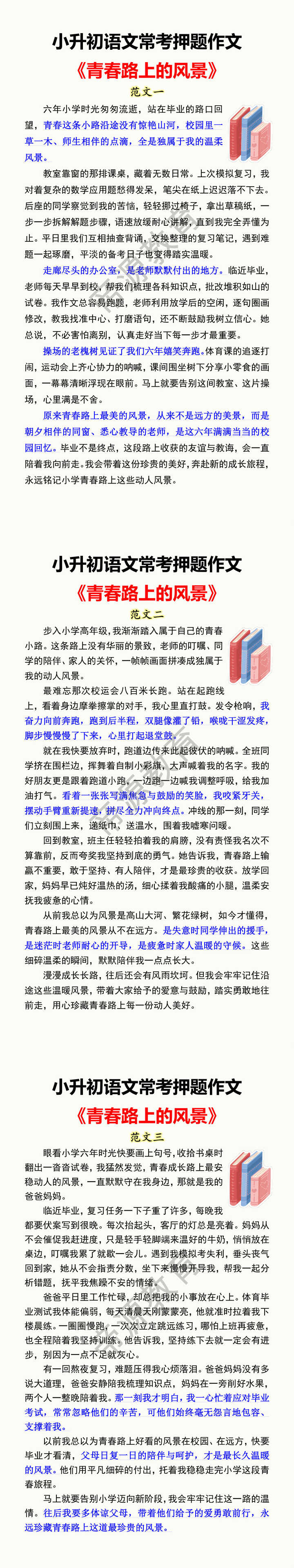 2026小升初热点押题与满分范文 2026小升初热点押题与满分范文