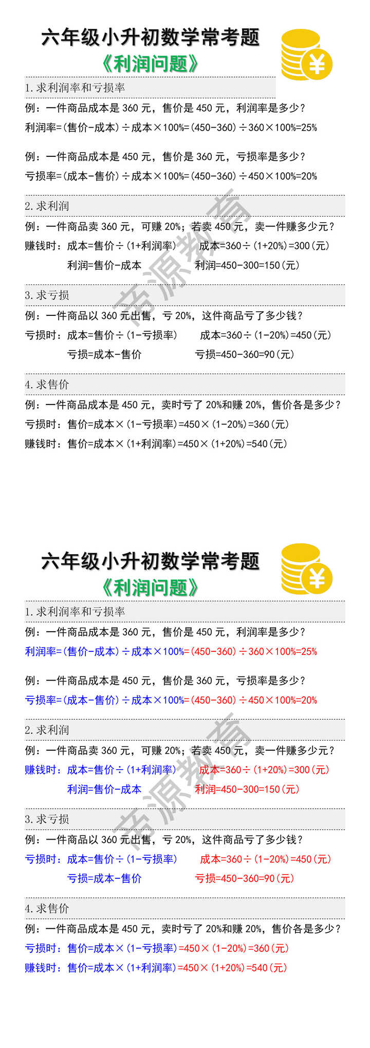 六年级小升初数学常考题