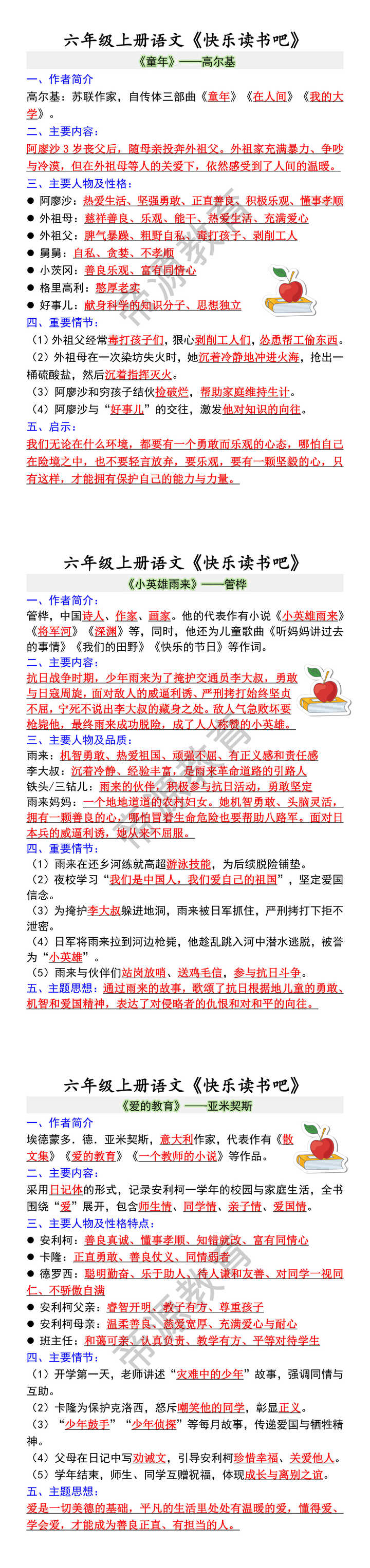六年级上册语文《快乐读书吧》