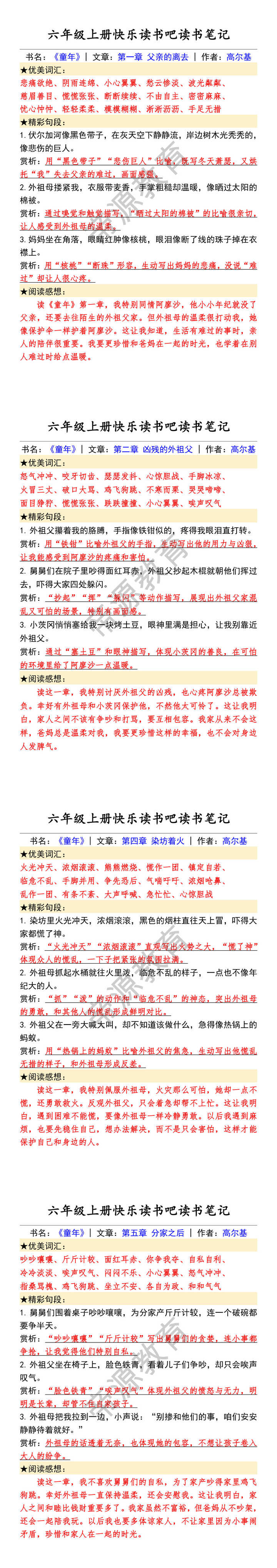 六年级上册快乐读书吧读书笔记