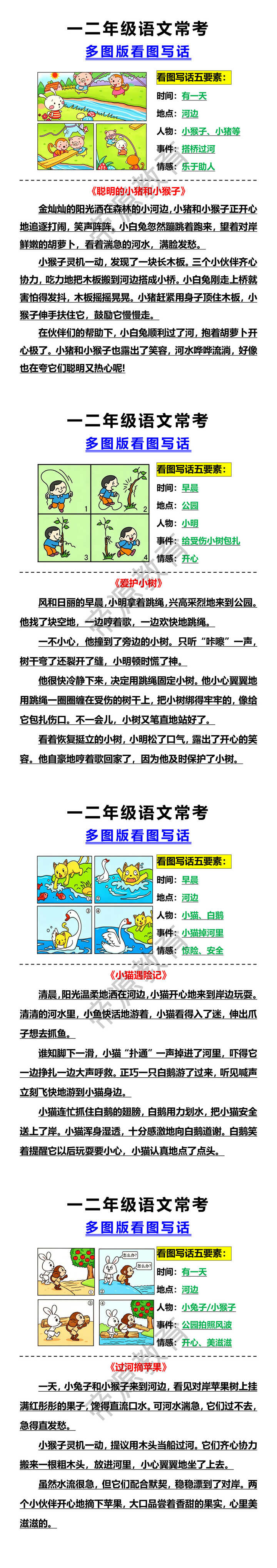 一二年级语文常考多图版看图写话 一二年级语文常考多图版看图写话