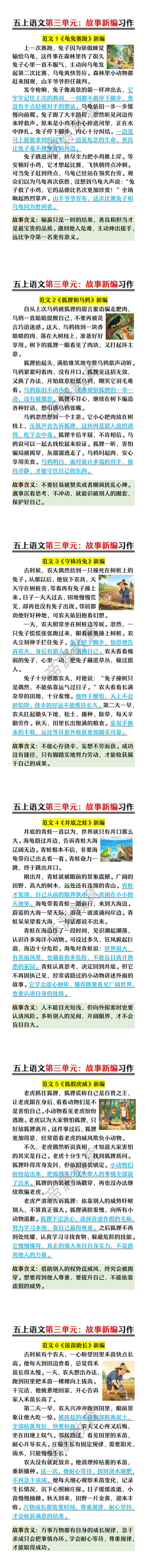 五上语文第三单元:故事新编习作 五上语文第三单元:故事新编习作