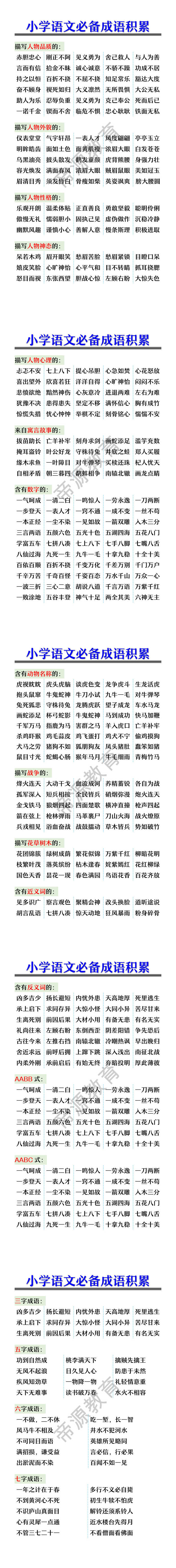 小学语文必备成语积累